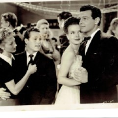 Genevieve Grazis and Johnny Duncan dance next to Gale Storm and Robert Lowrey in "Campus Rhythm" 1943